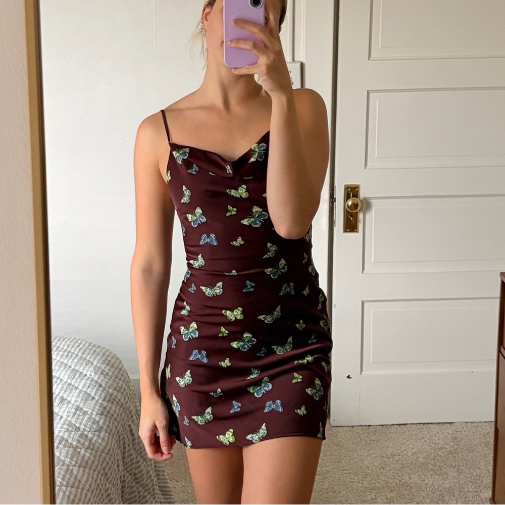 Urban Outfitters butterfly satin dress